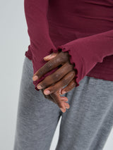 Seamless Basic Cotton Romance | Bomuld L/S T-Shirt Burgundy
