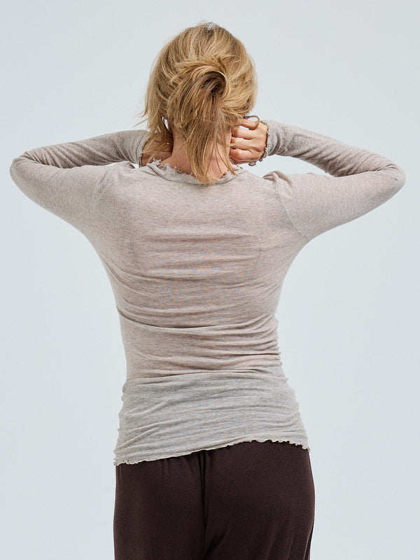 Seamless Basic Cotton Romance | Bomuld L/S T-Shirt Desert Melange