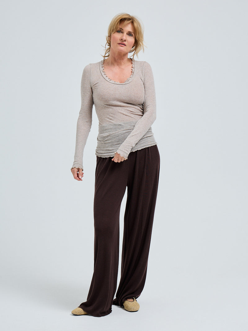 Seamless Basic Cotton Romance | Bomuld L/S T-Shirt Desert Melange