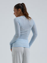 Seamless Basic Cotton Romance | Bomuld L/S T-Shirt Hazy Sky