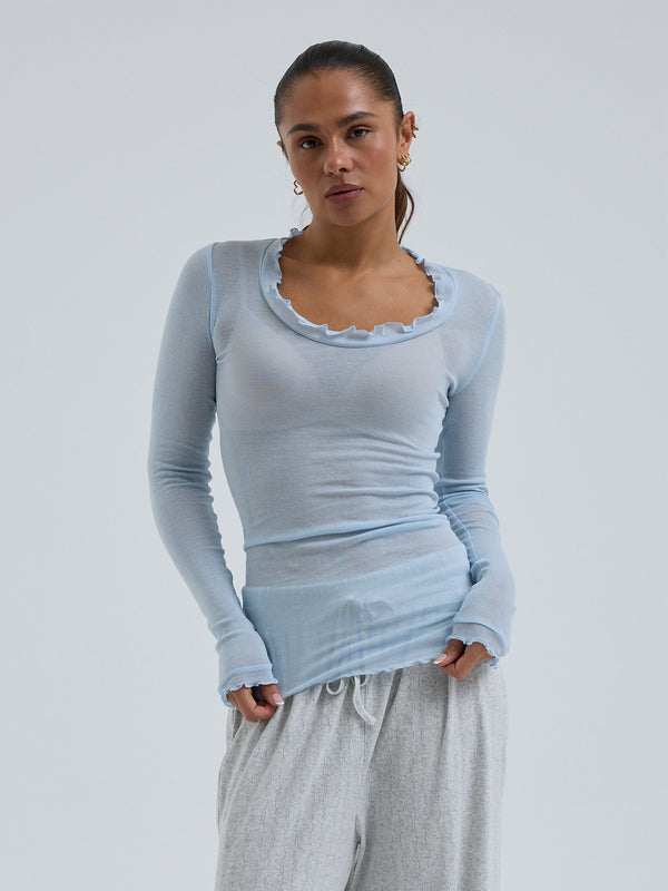 Seamless Basic Cotton Romance | Bomuld L/S T-Shirt Hazy Sky