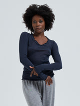 Seamless Basic Cotton Romance | Bomuld L/S T-Shirt Midnight