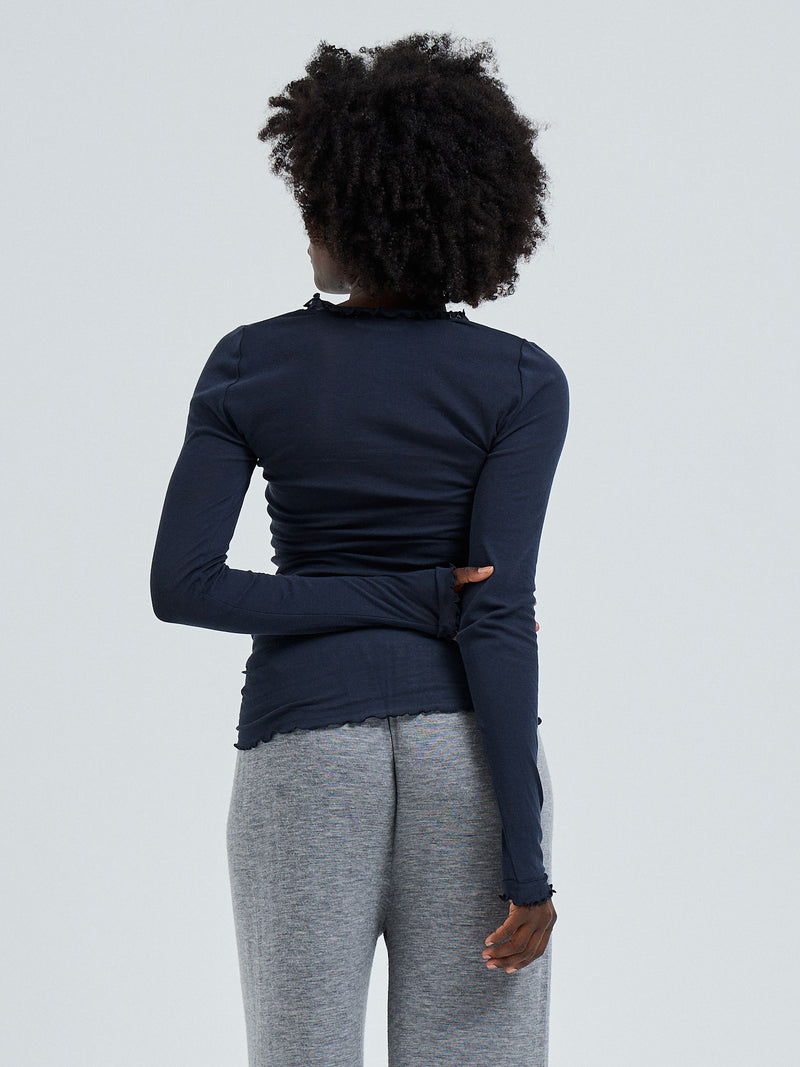 Seamless Basic Cotton Romance | Bomuld L/S T-Shirt Midnight