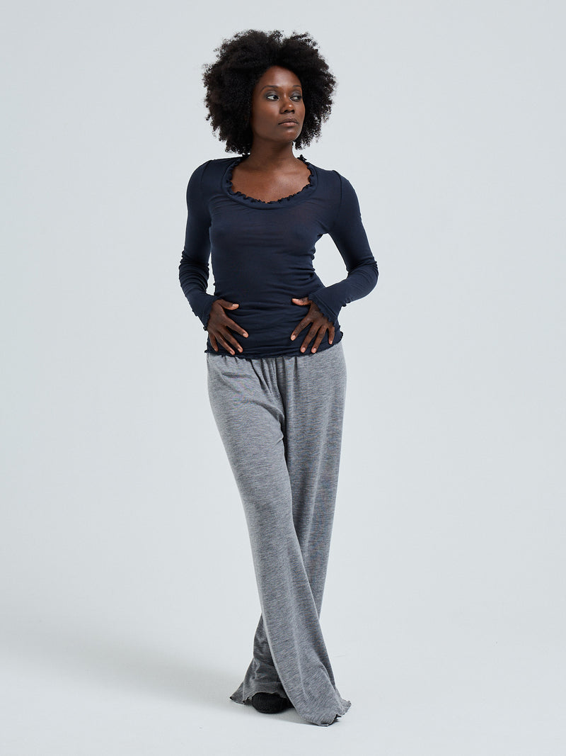 Seamless Basic Cotton Romance | Bomuld L/S T-Shirt Midnight