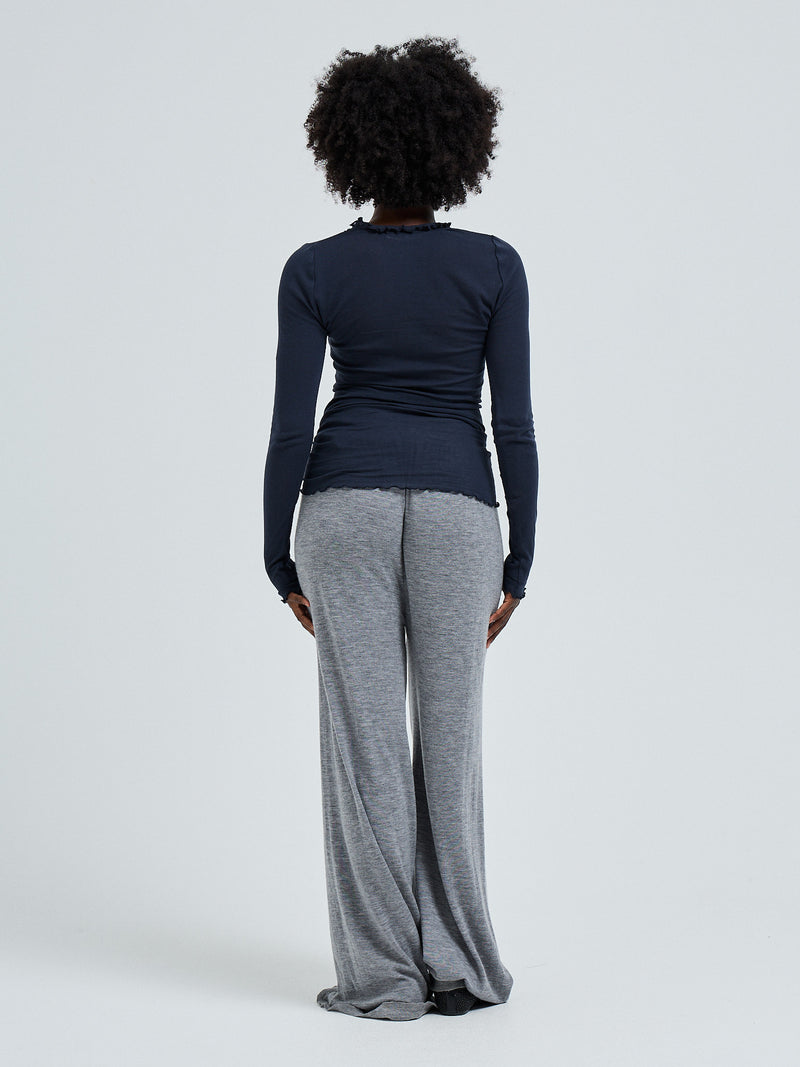 Seamless Basic Cotton Romance | Bomuld L/S T-Shirt Midnight
