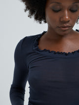 Seamless Basic Cotton Romance | Bomuld L/S T-Shirt Midnight