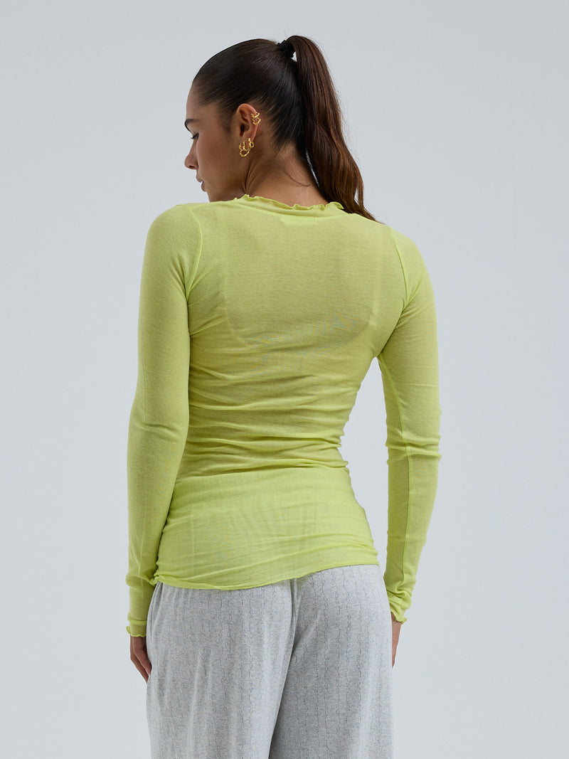 Seamless Basic Cotton Romance | Bomuld L/S T-Shirt Neon Yellow