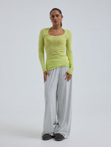 Seamless Basic Cotton Romance | Bomuld L/S T-Shirt Neon Yellow