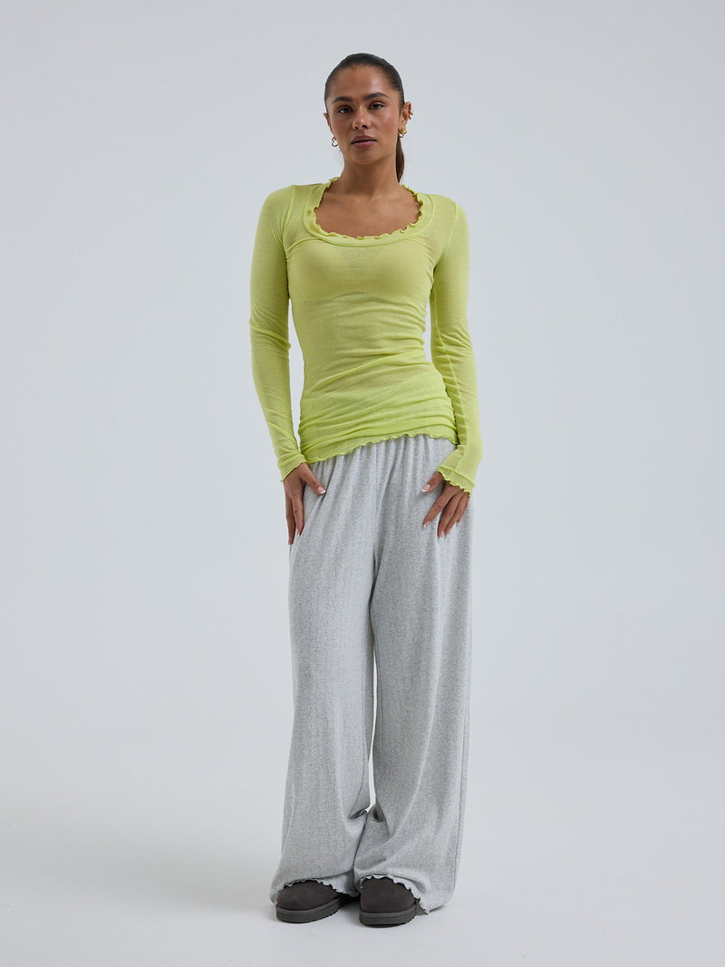 Seamless Basic Cotton Romance | Bomuld L/S T-Shirt Neon Yellow