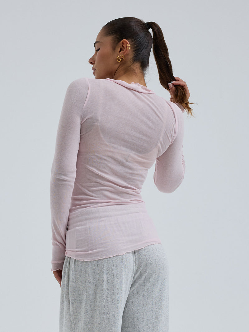 Seamless Basic Cotton Romance | Bomuld L/S T-Shirt Pale Rose