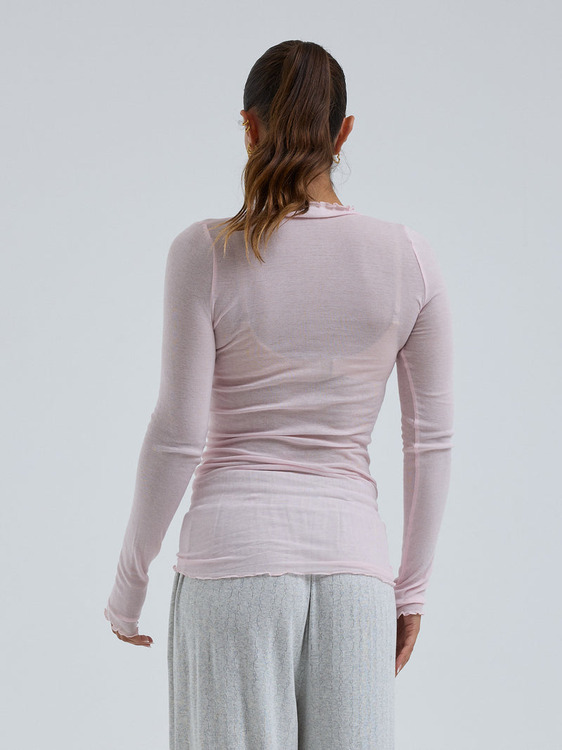 Seamless Basic Cotton Romance | Bomuld L/S T-Shirt Pale Rose