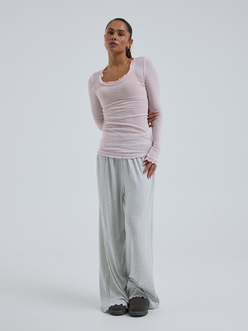 Seamless Basic Cotton Romance | Bomuld L/S T-Shirt Pale Rose