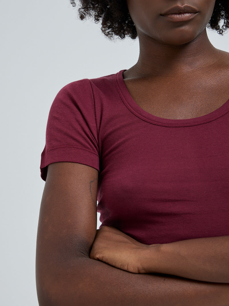 Seamless Basic Cotton Roseanna | Bomuld T-shirt Burgundy