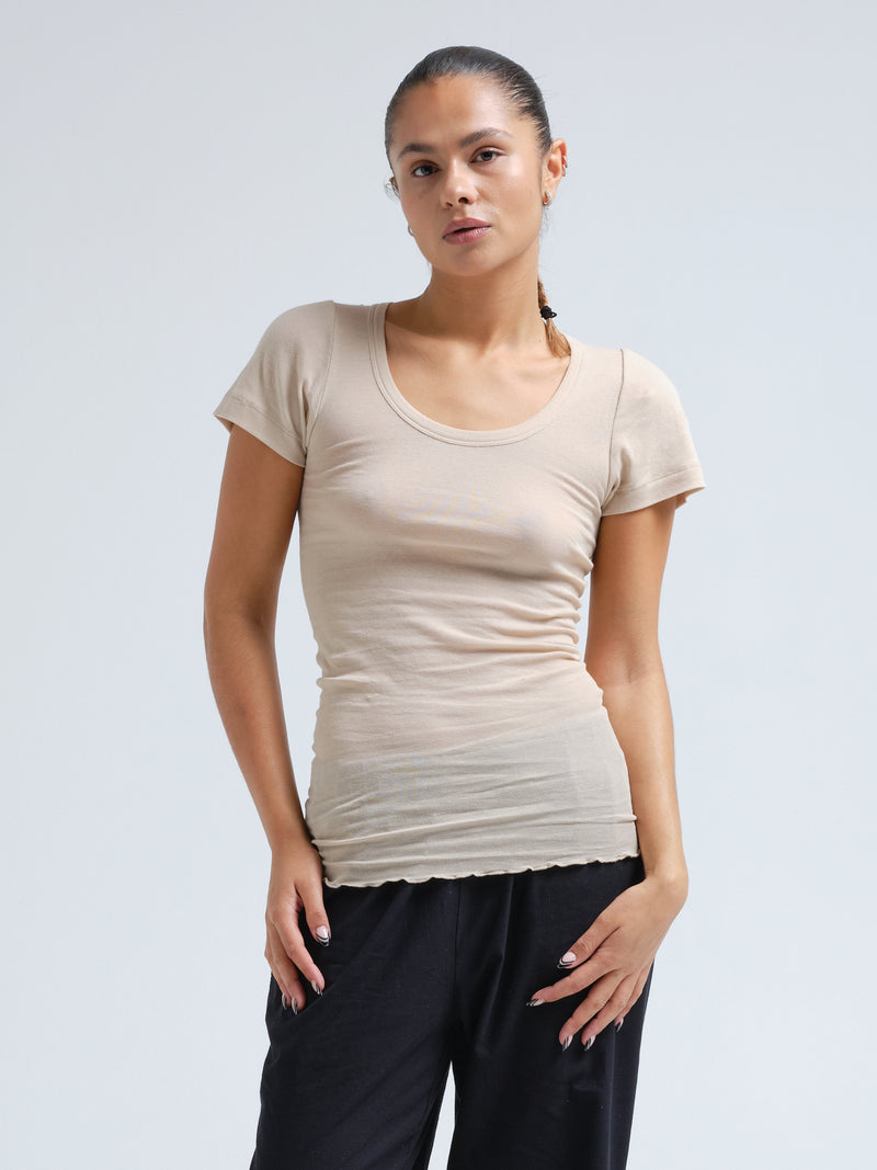 Seamless Basic Cotton Roseanna | Bomuld T-shirt Dark sand