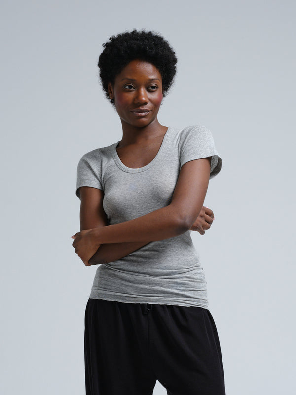 Seamless Basic Cotton Roseanna | Bomuld T-shirt Gråmelange