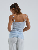 Seamless Basic Cotton Spaghetti | Bomuld Stroptop Hazy Sky