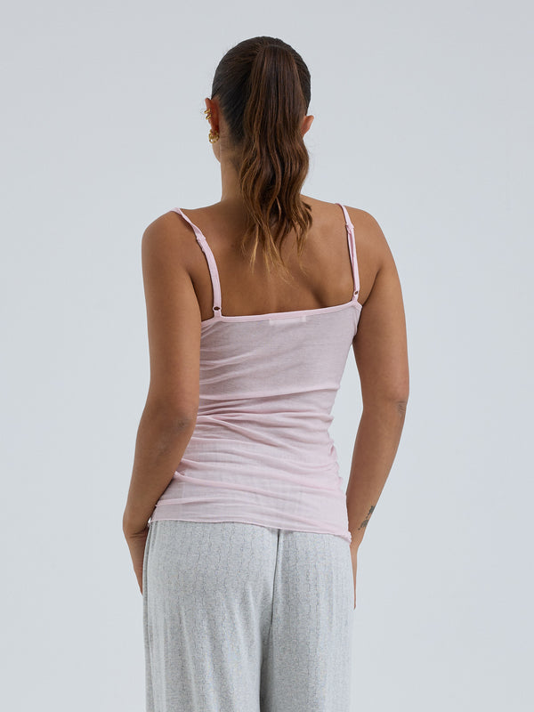 Seamless Basic Cotton Spaghetti | Bomuld Stroptop Pale Rose