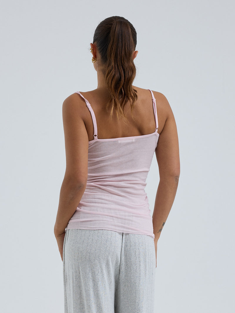 Seamless Basic Cotton Spaghetti | Bomuld Stroptop Pale Rose