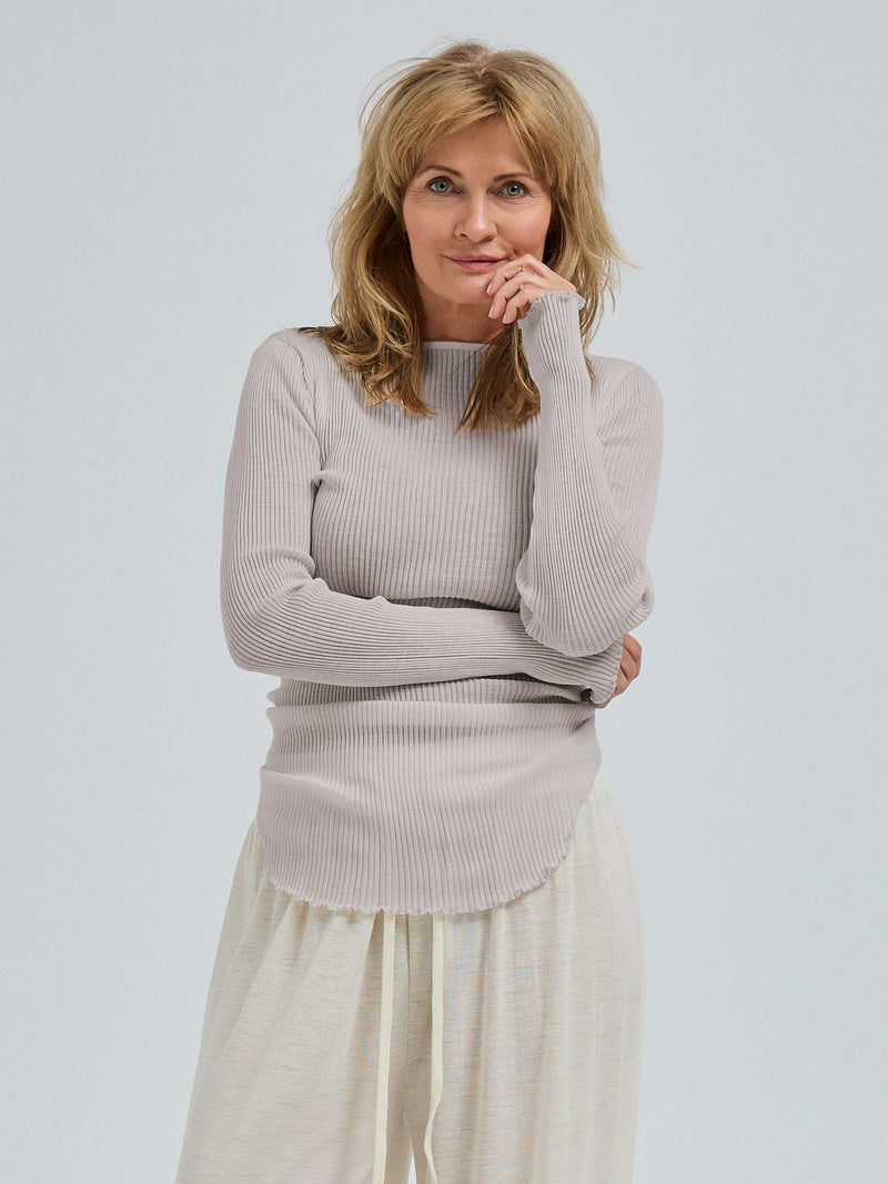 Seamless Basic Elegante | Merinould L/S T-Shirt Beige