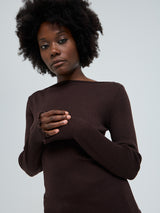 Seamless Basic Elegante | Merinould L/S T-Shirt Dark Brown