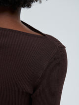 Seamless Basic Elegante | Merinould L/S T-Shirt Dark Brown