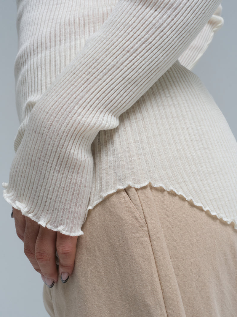Seamless Basic Elegante | Merinould L/S T-Shirt Off-white