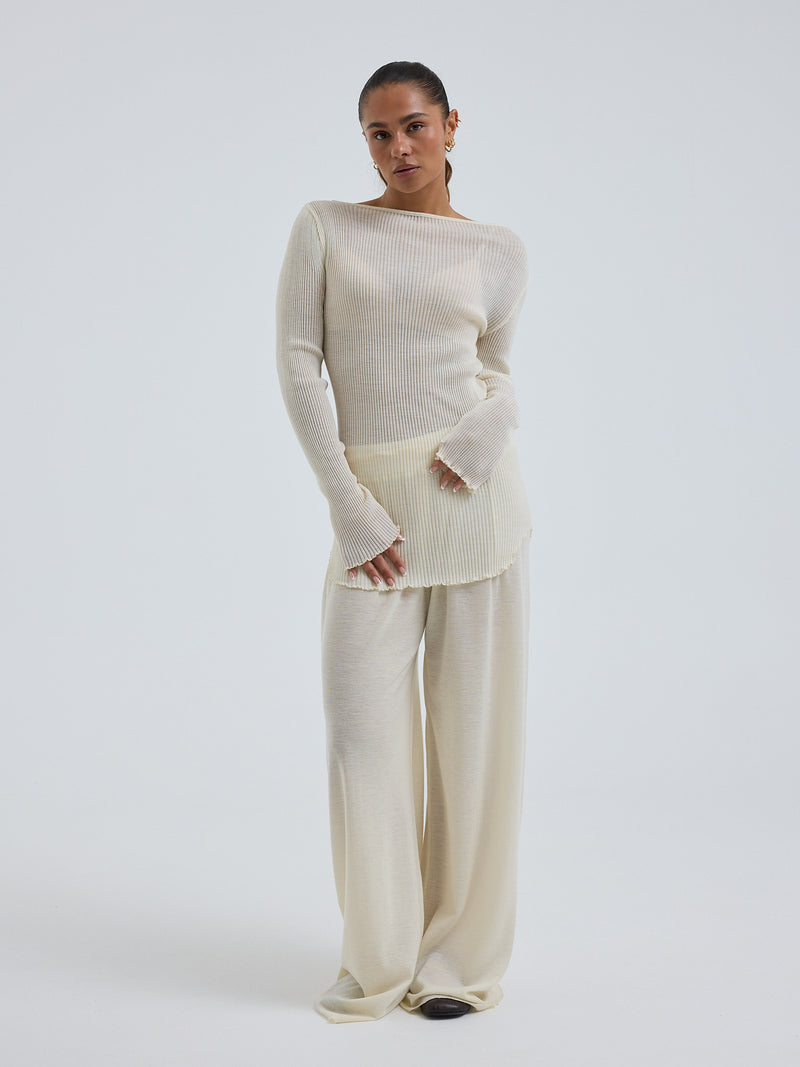 Seamless Basic Elegante | Merinould L/S T-Shirt Off-white