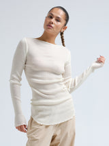 Seamless Basic Elegante | Merinould L/S T-Shirt Off-white