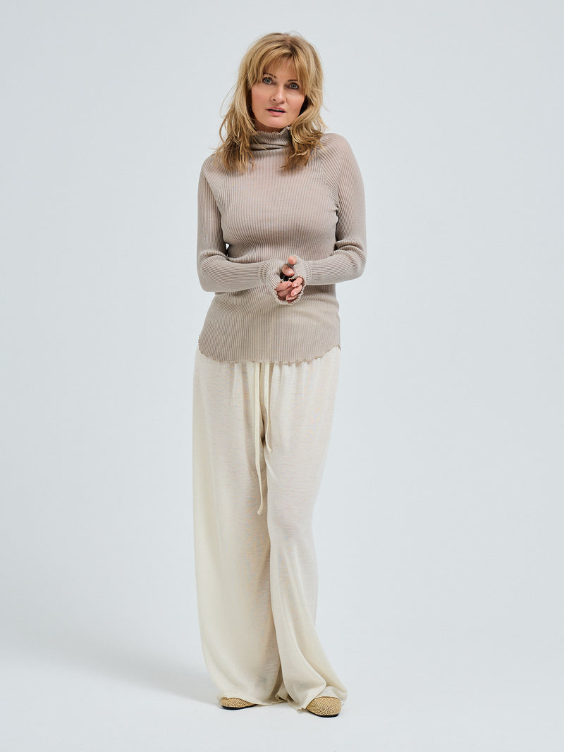 Seamless Basic Fiori | Merinould L/S T-Shirt Beige