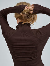 Seamless Basic Fiori | Merinould L/S T-Shirt Dark Brown