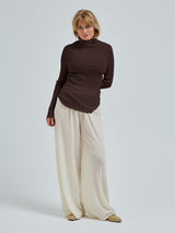 Seamless Basic Fiori | Merinould L/S T-Shirt Dark Brown