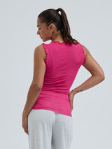 Seamless Basic Flounce | Bomuld Tanktop Berry Pink