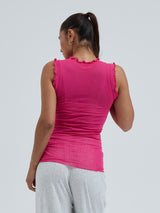 Seamless Basic Flounce | Bomuld Tanktop Berry Pink