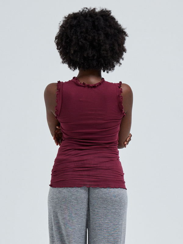 Seamless Basic Flounce | Bomuld Tanktop Burgundy