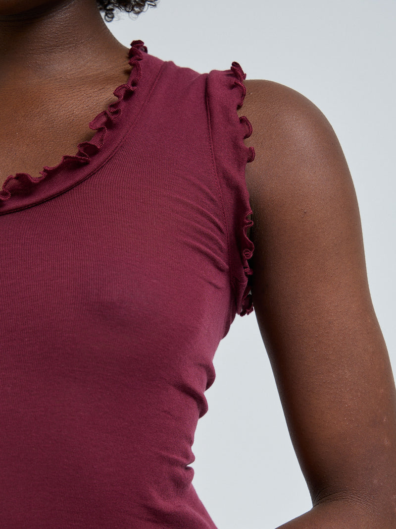 Seamless Basic Flounce | Bomuld Tanktop Burgundy