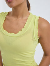 Seamless Basic Flounce | Bomuld Tanktop Neon Yellow
