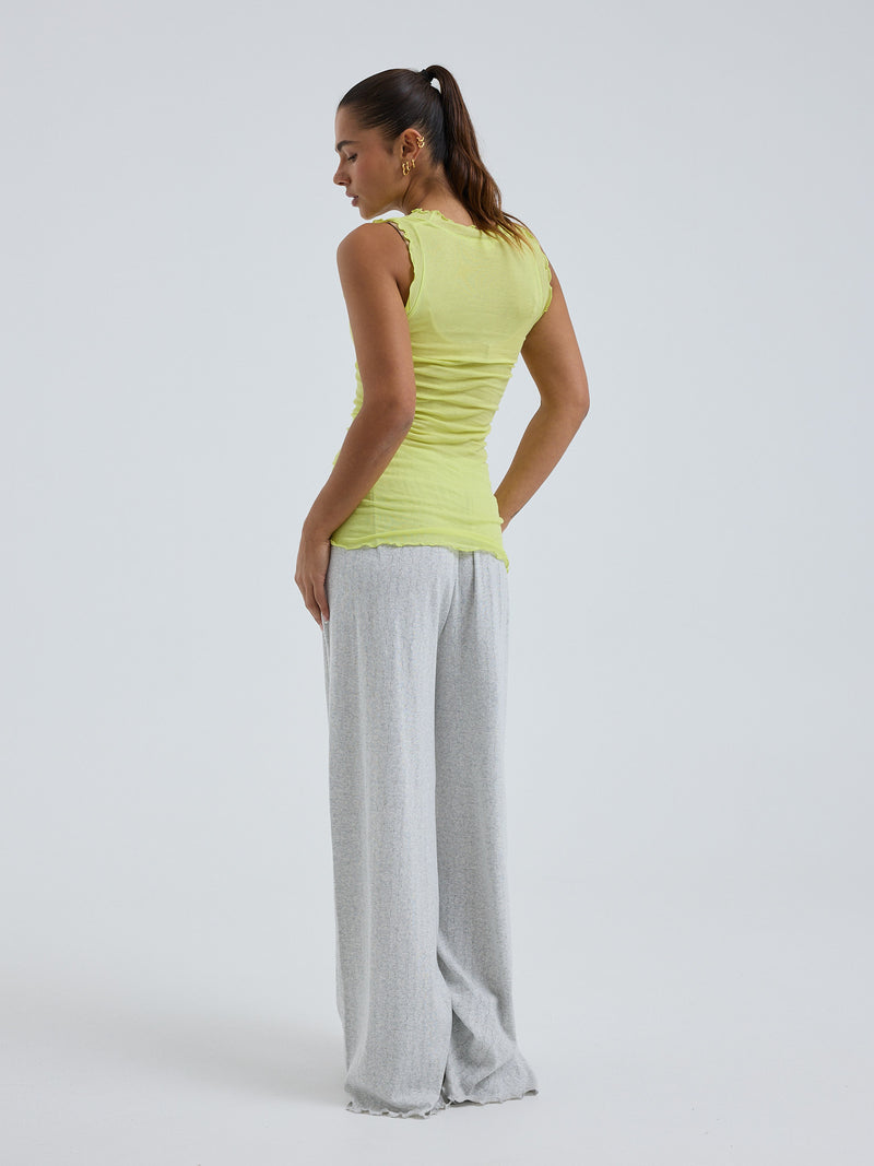 Seamless Basic Flounce | Bomuld Tanktop Neon Yellow