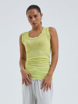 Seamless Basic Flounce | Bomuld Tanktop Neon Yellow