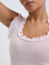 Seamless Basic Flounce | Bomuld Tanktop Pale Rose
