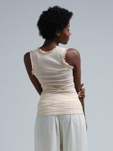 Seamless Basic Flounce | Bomuld Tanktop Rosa Beige