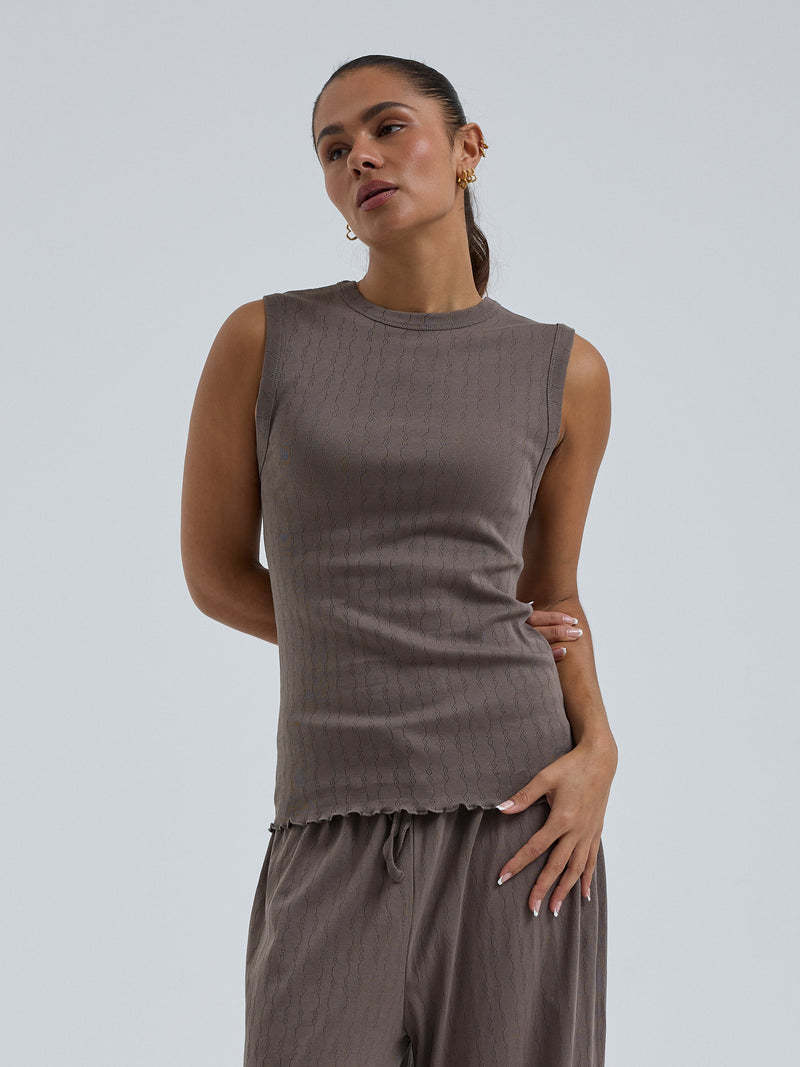 Seamless Basic Jacquard Crush | Bomuld Tanktop Fungi