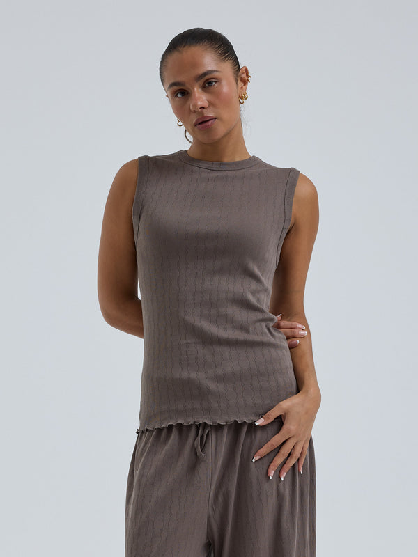 Seamless Basic Jacquard Crush | Bomuld Tanktop Fungi