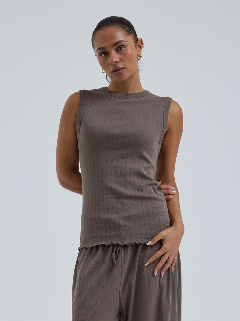 Seamless Basic Jacquard Crush | Bomuld Tanktop Fungi