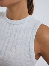 Seamless Basic Jacquard Crush | Bomuld Tanktop Lt grey melange