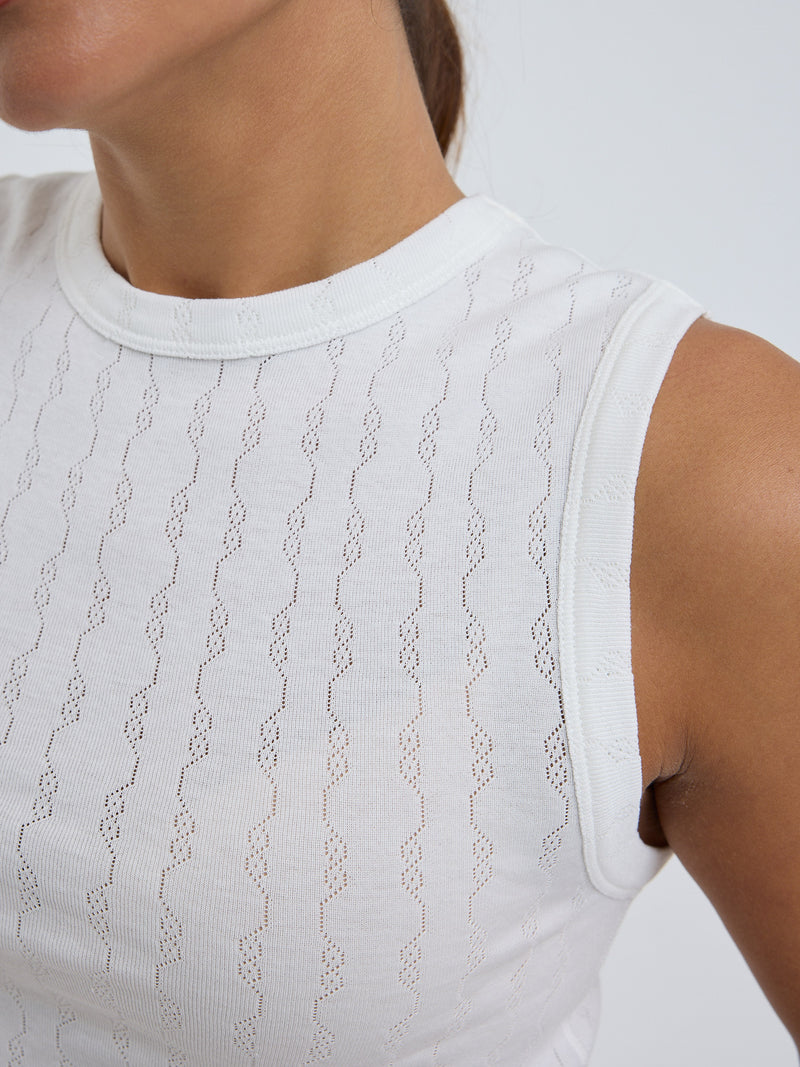 Seamless Basic Jacquard Crush | Bomuld Tanktop Off-white