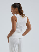 Seamless Basic Jacquard Crush | Bomuld Tanktop Off-white