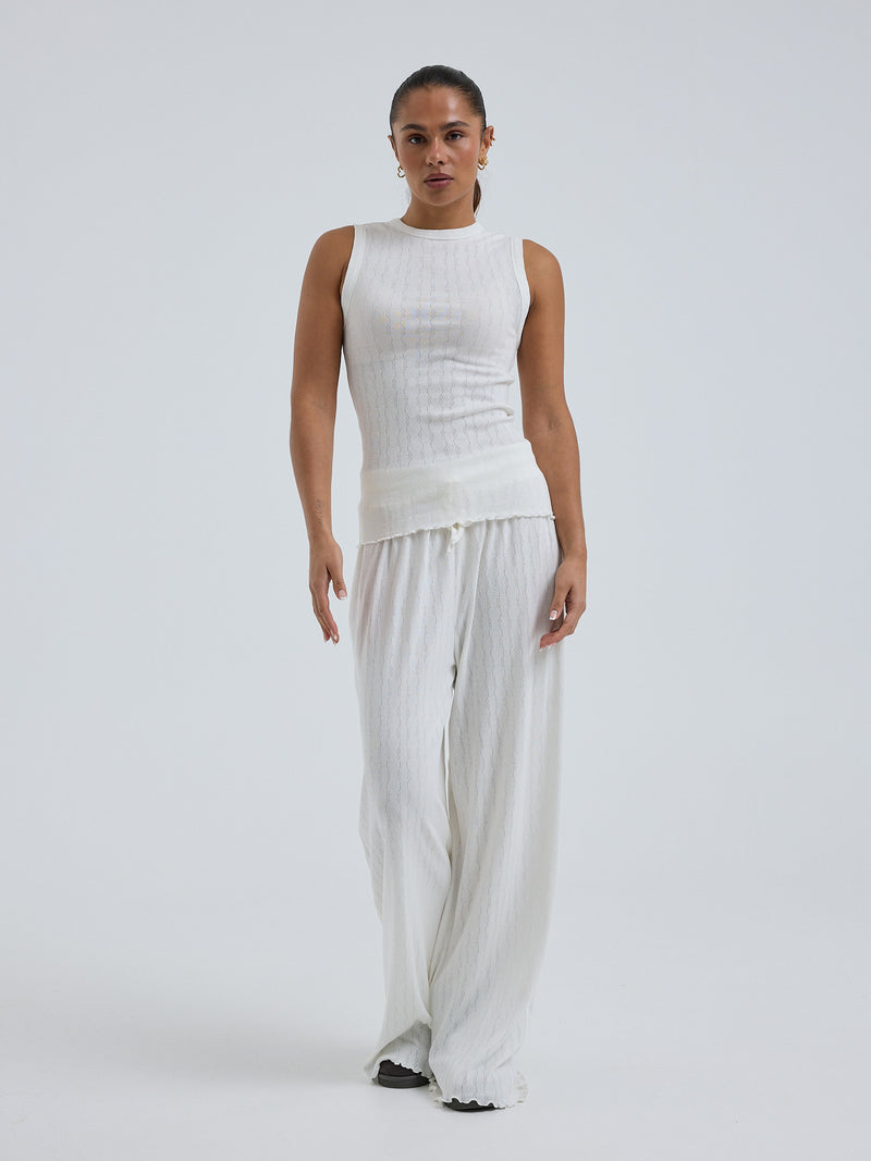 Seamless Basic Jacquard Crush | Bomuld Tanktop Off-white