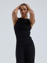 Seamless Basic Jacquard Crush | Bomuld Tanktop Sort