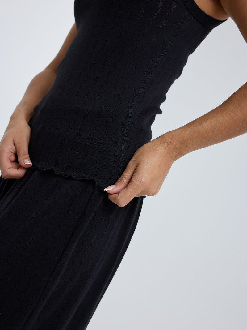 Seamless Basic Jacquard Crush | Bomuld Tanktop Sort