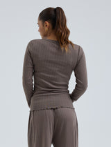 Seamless Basic Jacquard Fiore | Bomuld L/S T-Shirt Fungi